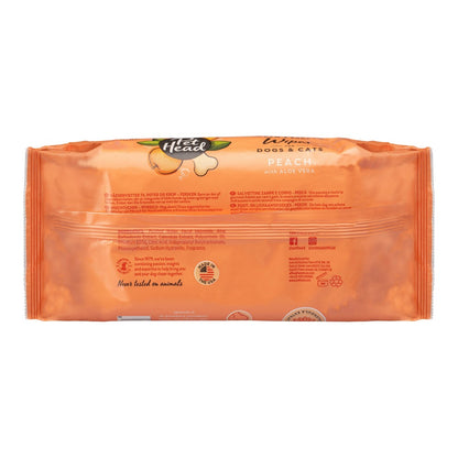 Toallitas Perros Pet Head Melocotón y Aloe Vera 80uds | Limpieza Rápida Sin Agua