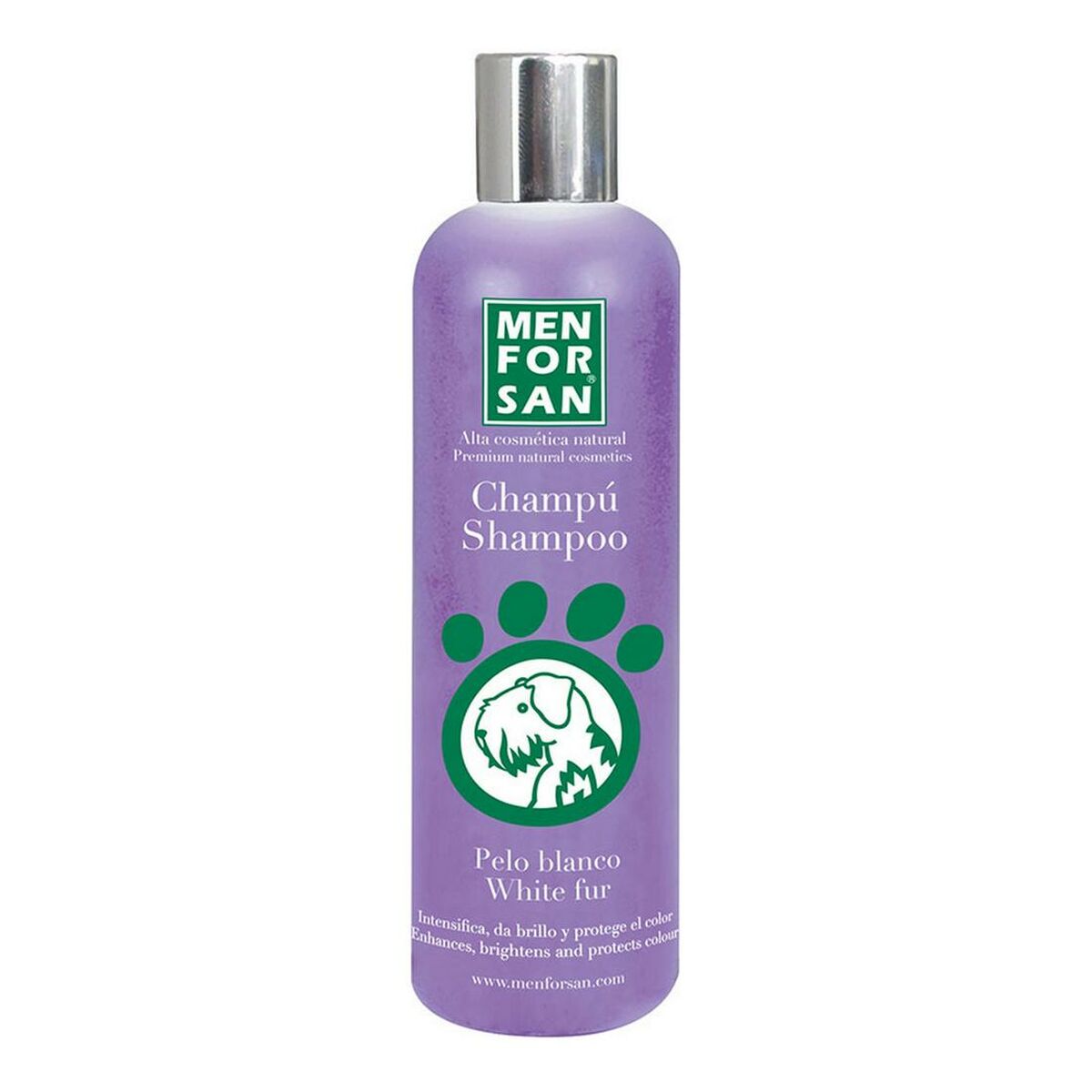 Champú Perros Pelo Blanco Menforsan 300ml | Elimina Manchas Amarillas y Grises