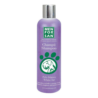 Champú Perros Pelo Blanco Menforsan 300ml | Elimina Manchas Amarillas y Grises
