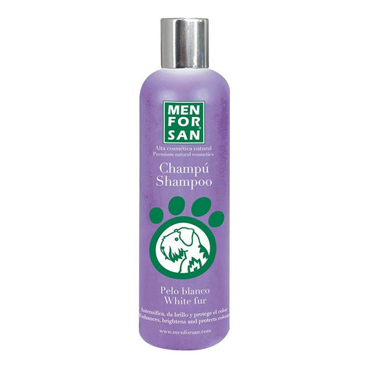 Champú Perros Pelo Blanco Menforsan 300ml | Elimina Manchas Amarillas y Grises