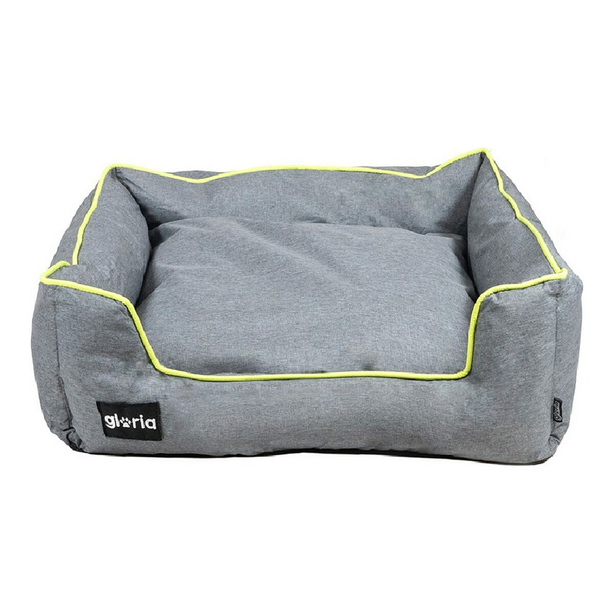 Cama para Perros Gloria Quartz Gris Verde Lima 60x52cm | Con Cojín Extra