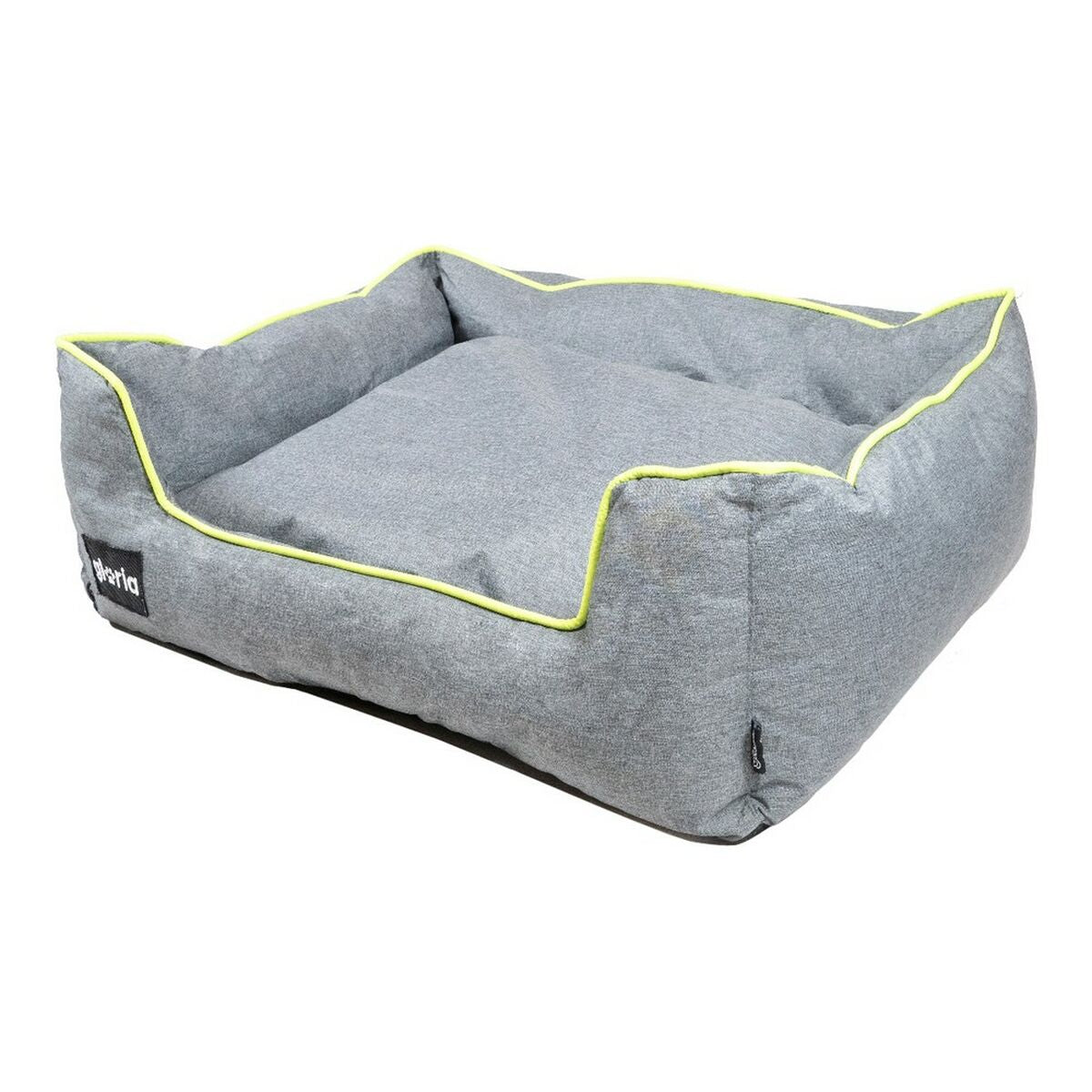 Cama para Perros Gloria Quartz Gris Verde Lima 60x52cm | Con Cojín Extra
