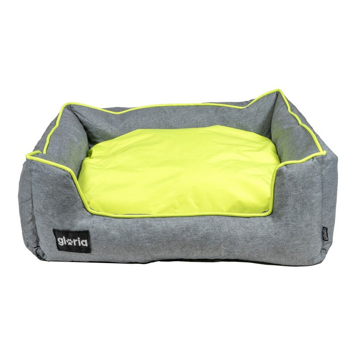 Cama para Perros Gloria Quartz Gris Verde Lima 60x52cm | Con Cojín Extra