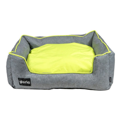 Cama para Perros Gloria Quartz Gris Verde Lima 60x52cm | Con Cojín Extra