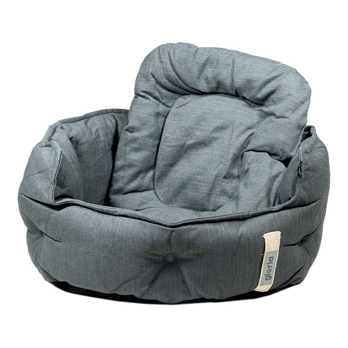 Cama para Perros Gloria Green Dreams Negro 54x50cm | Diseño Capitoné Sostenible