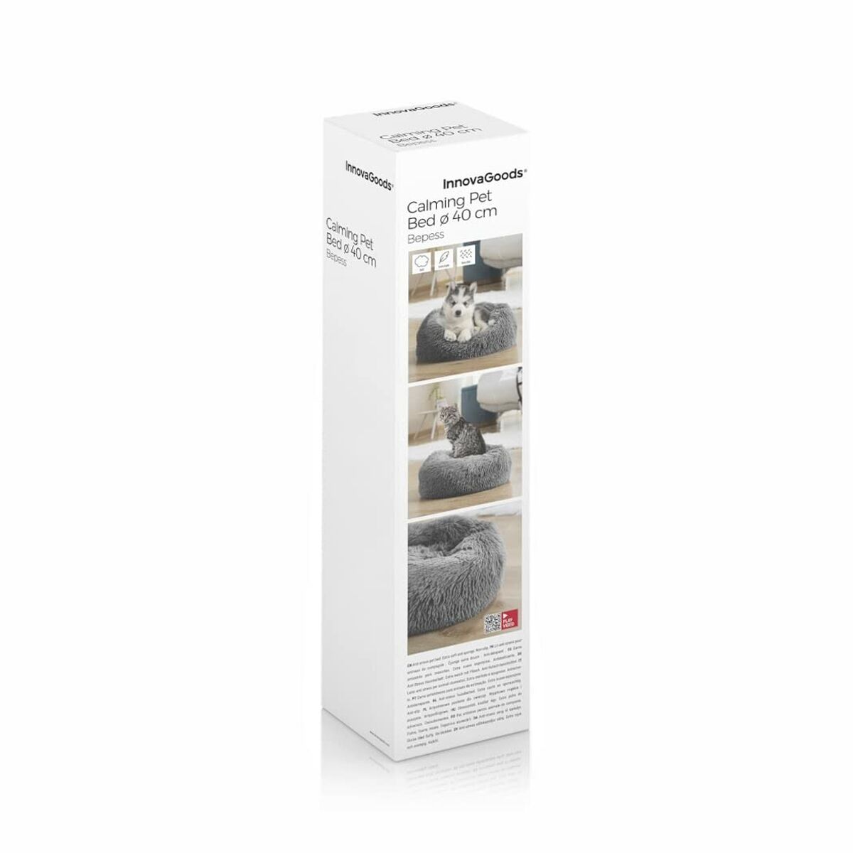 Cama Antiestrés para Perros InnovaGoods 60cm | Reduce Ansiedad y Mejora el Descanso
